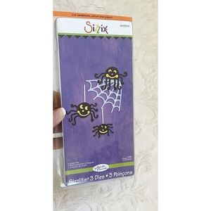 SIZZIX Sizzlits DIE Cuts 655553 HALLOWEEN SPIDER SET WEB 3 Dies New Scrapbooking